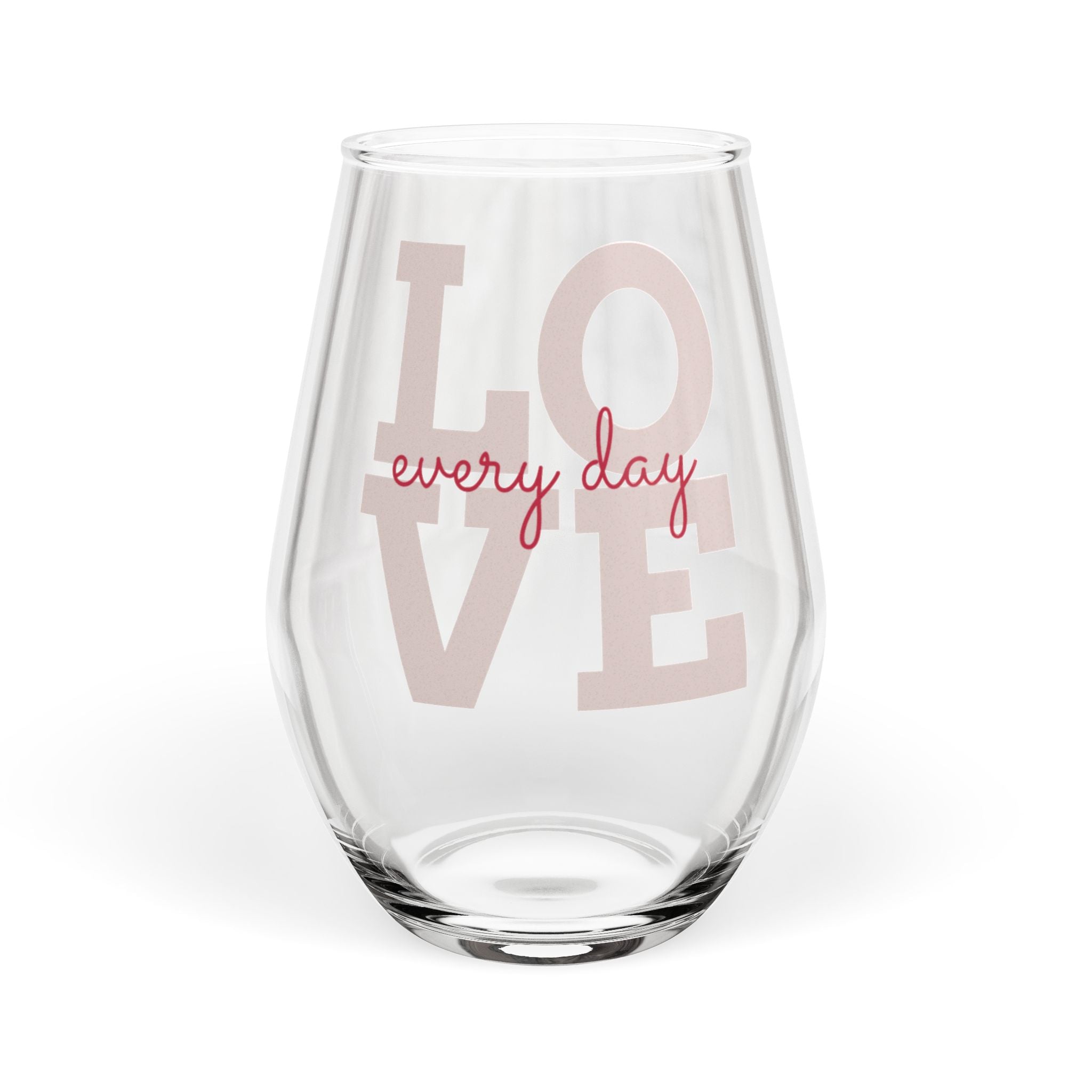 Love Every Day Stemless Wine Glass | Elegant Glassware I Mix and Match for Perfect Gift Set I Pairs with Matching Blanket