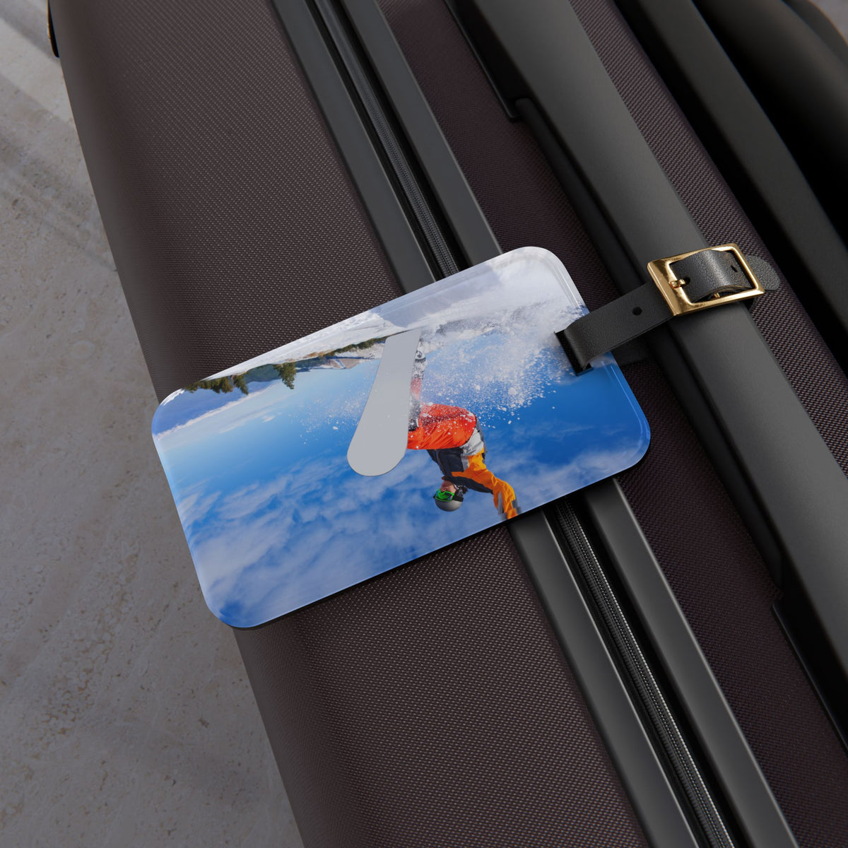 Personalized acrylic snowboarder luggage tag, gift for snowboarders - view 6