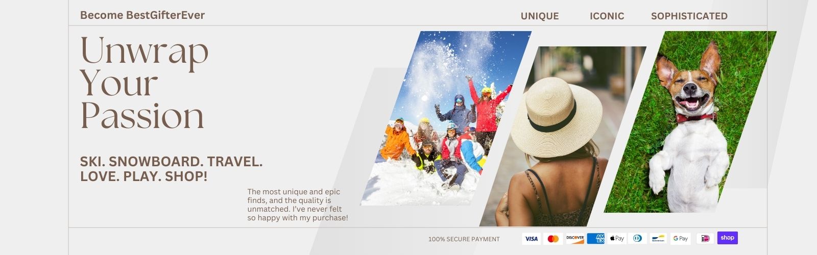 Unwrap Your Passion. Ski. Snowboard. Travel. Love. Play. Shop. Uncommon goods and best gifts for everyone from Best Gifter Ever. Shop now!
