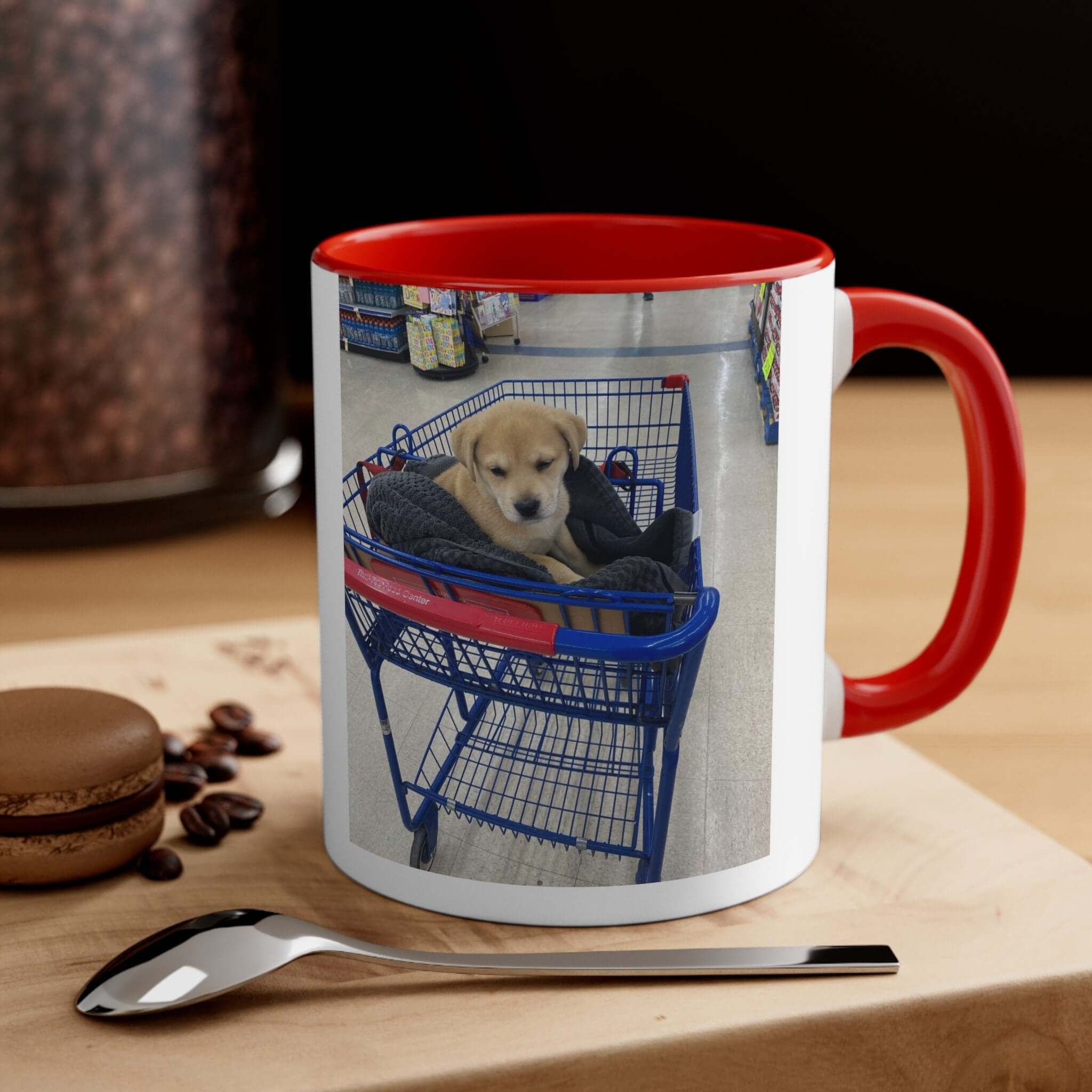 Adorable Puppy in Shopping Cart Accent Coffee Mug: ‘I Am Not Lazy, I Am Energy Efficient’ - Best Gifter Ever: Unwrap Your Passion: Ski. Snowboard. Travel. Love. Play. Shop.