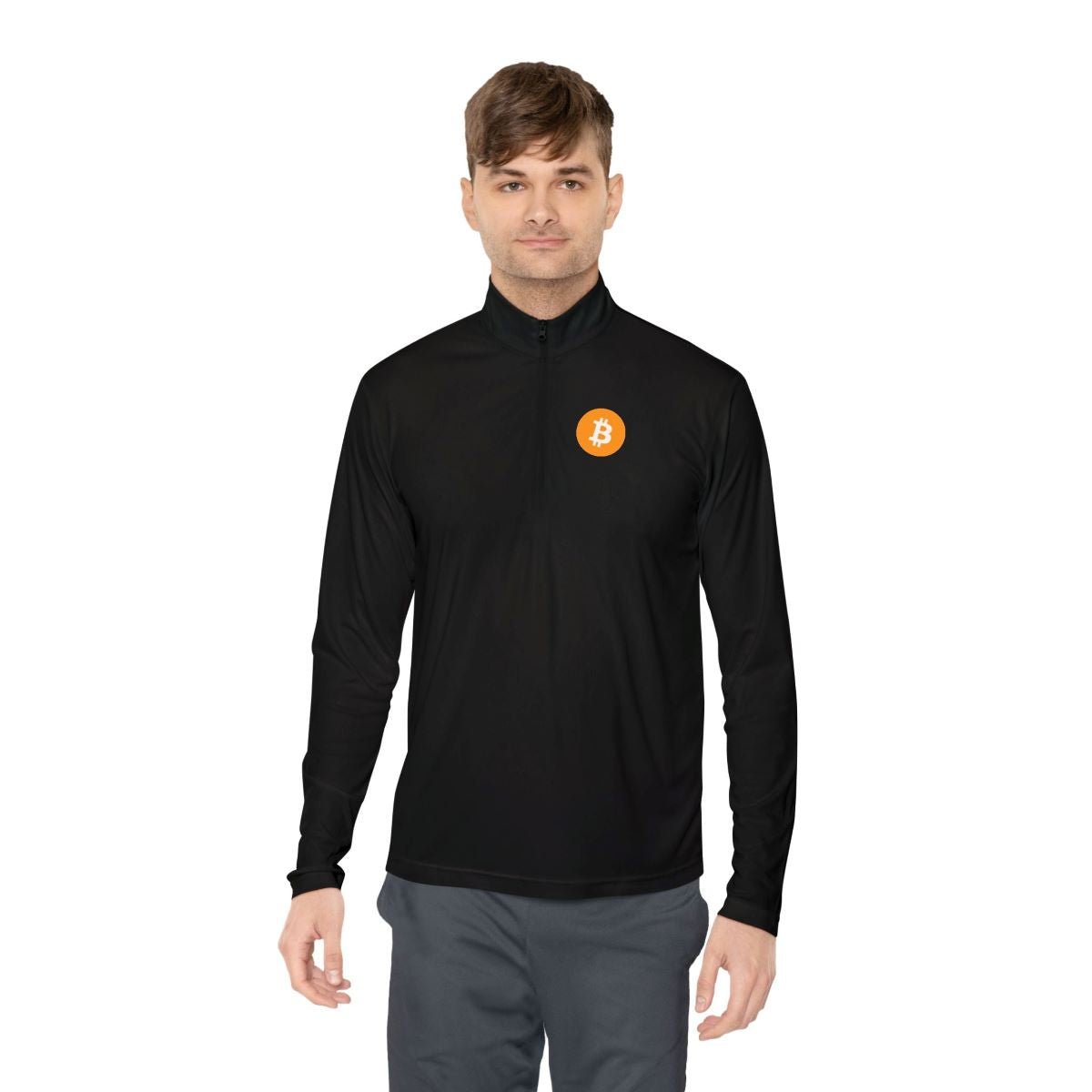 Bitcoin Minimalist Quarter - Zip Pullover – Limited Edition Exclusive Crypto Club Gear - Best Gifter Ever. Limited Edition Exclusive Crypto Club Gear