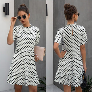 Chic Polka Dot Chiffon Dress β Casual, Date & Vacation...