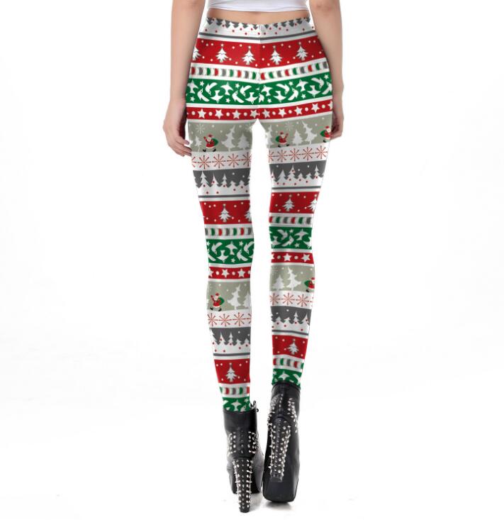 Cozy Winter Wear. Snowflake Print Leggings. Christmas Tree Design. Stretchy Holiday Leggings.
