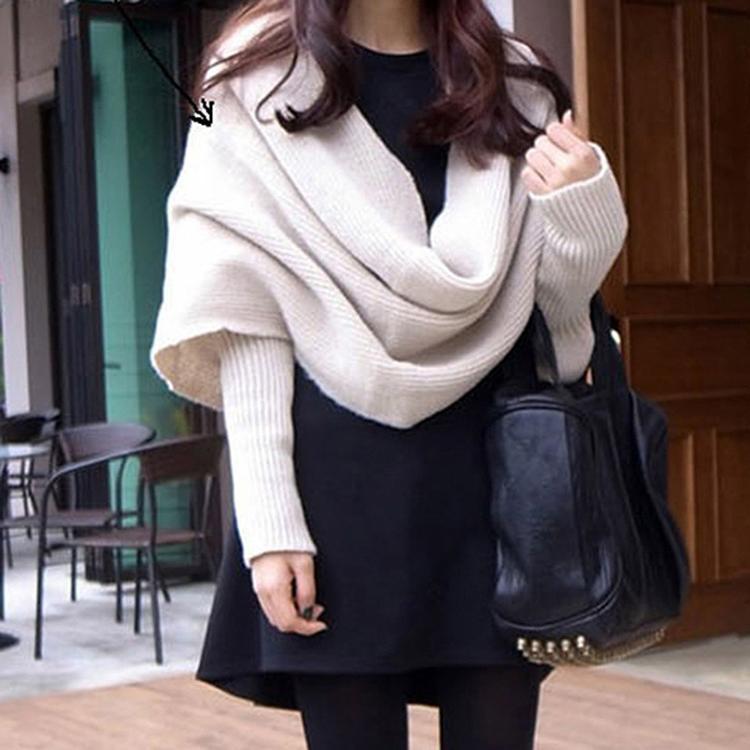 Layering Sweater for Women. Scarf Style Cardigan. Elegant Knitwear.