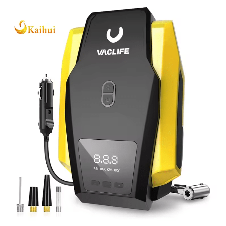 Digital Tire Pressure Gauge & Portable Air Compressor - 12V Portable Tire Inflator & Air Pump - Essential Car Safety Kit - Perfect Gift for Drivers. Gift for teens.