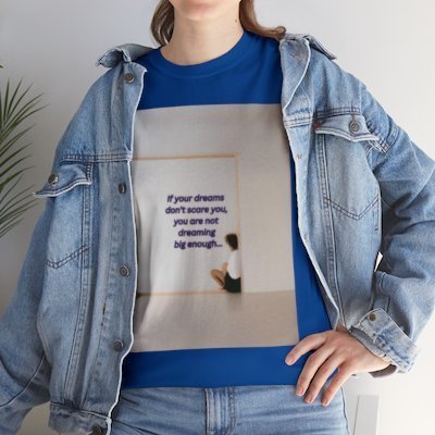 "DREAM BIG" Inspirational Unisex Heavy Cotton Graphic Tee. Best Graphic Motivational T-Shirt. - Best Gifter Ever: Unwrap Your Passion: Ski. Snowboard. Travel. Love. Play. Shop.