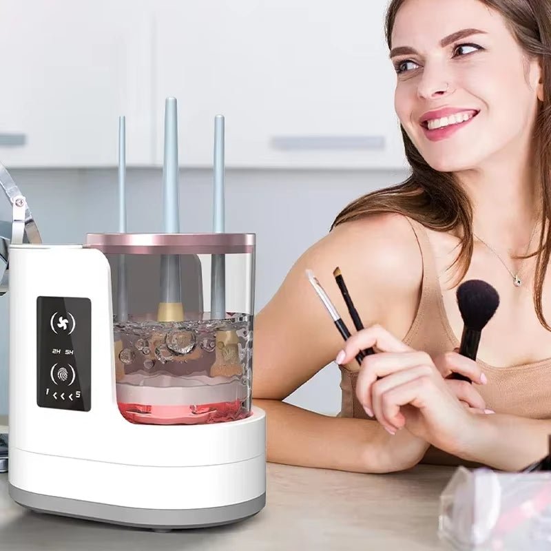 Automatic Makeup Brush Cleaner For Clear Skin. Deep Clean Makeup Brush Machine. Rechargeable Makeup Brush Cleaning Device. Silicone Bowl Brush Cleaner For Sensitive Skin. Best Gift For Makeup Lovers. Skincare Tool For Acne-Prone Skin.