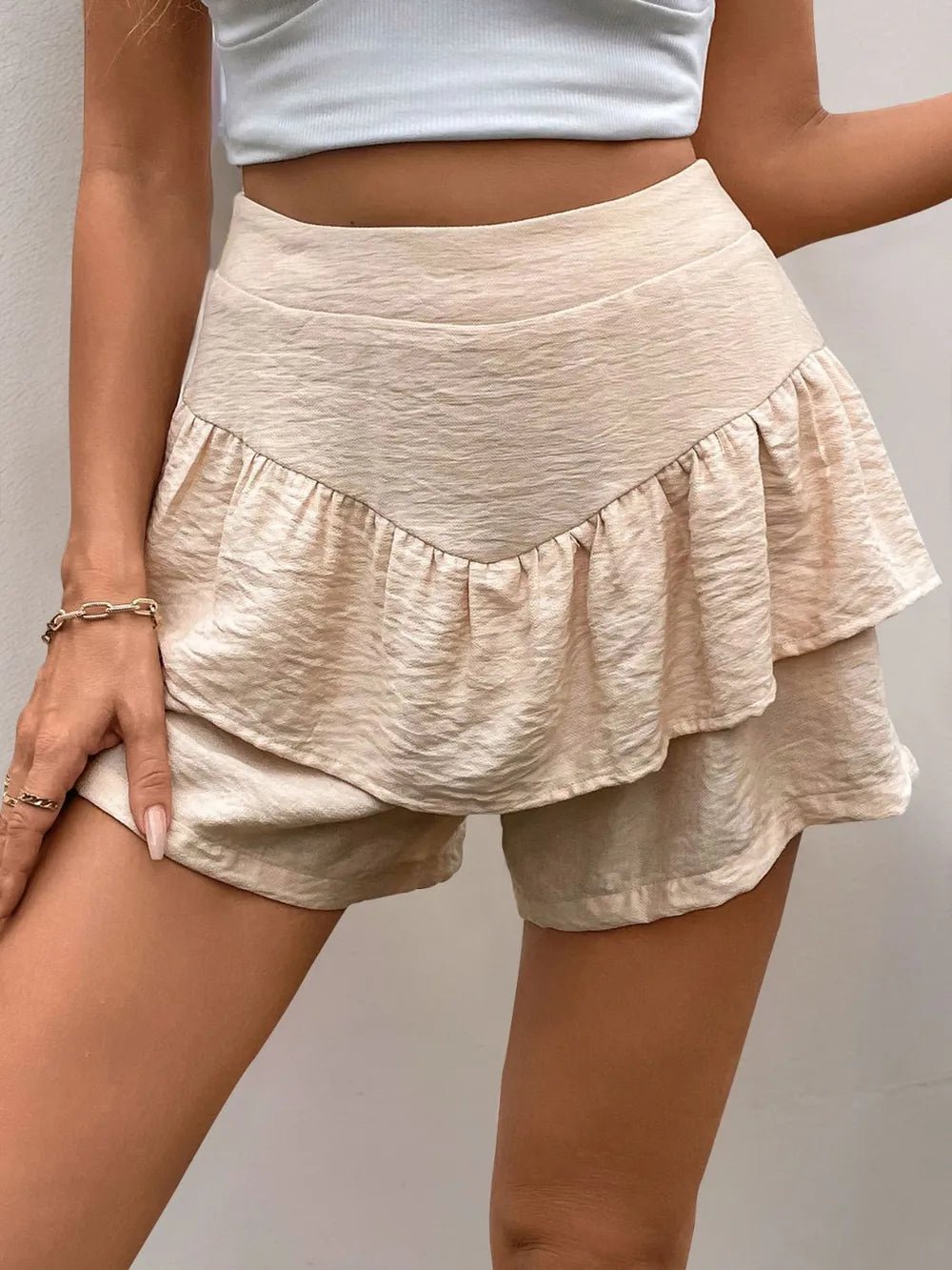 Running shorts. Dressy summer shorts. Coffee run shorts. Versatile summer fashion. Chic feminine shorts. Stylish summer shorts. Breathable shorts for hot weather. Quick drying stretchy shorts. Minimalist trend.