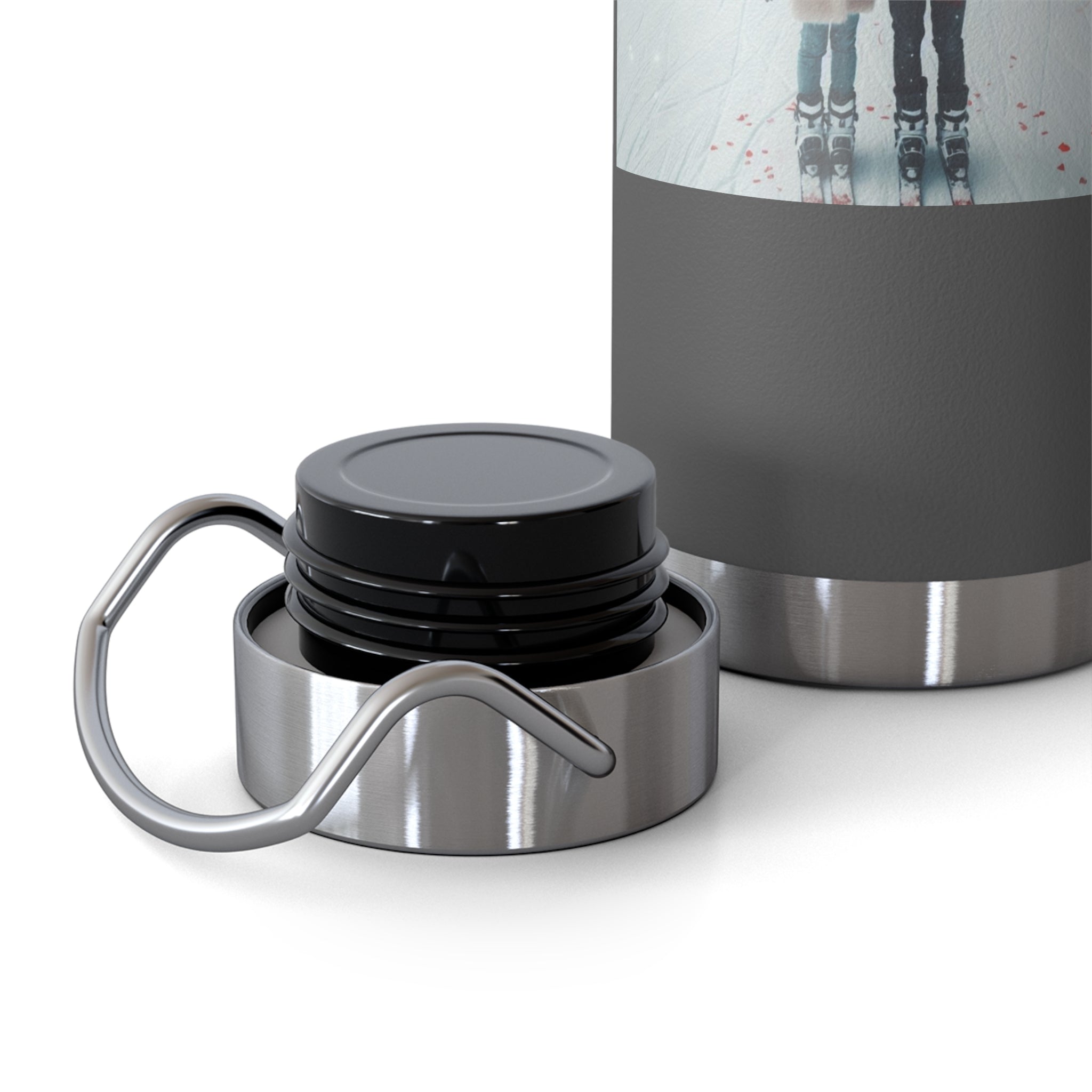 Friendship Hot and Cold Copper Water Bottle with Romantic Ski Design. 22oz - Best Gifter Ever: Unwrap Your Passion: Ski. Snowboard. Travel. Love. Play. Shop.