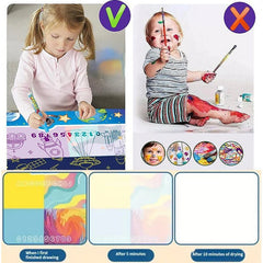 Water Doodle Mat For Kids. Montessori Arts And Crafts Toy. Mess-Free Painting Mat. Reusable Water Drawing Canvas. Magic Water Drawing Mat.