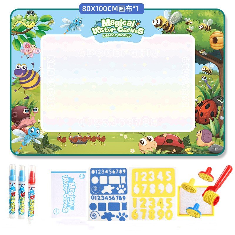 Large Water Doodle Blanket. Safe Art Toy For Preschoolers. Reusable Water Art Pad.