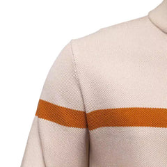 Modern pullover polo sweater for men. Men's sweater with 1/4 zip and collar. Timeless casual wear for men.