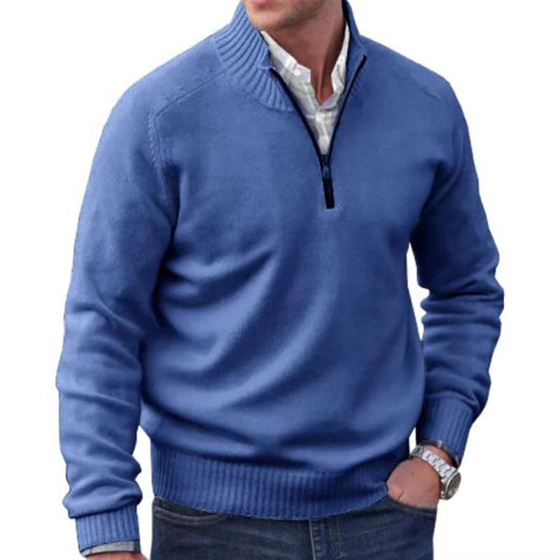 Comfortable business casual sweater. Men's pullover with clean lines. Refined look sweater for men.