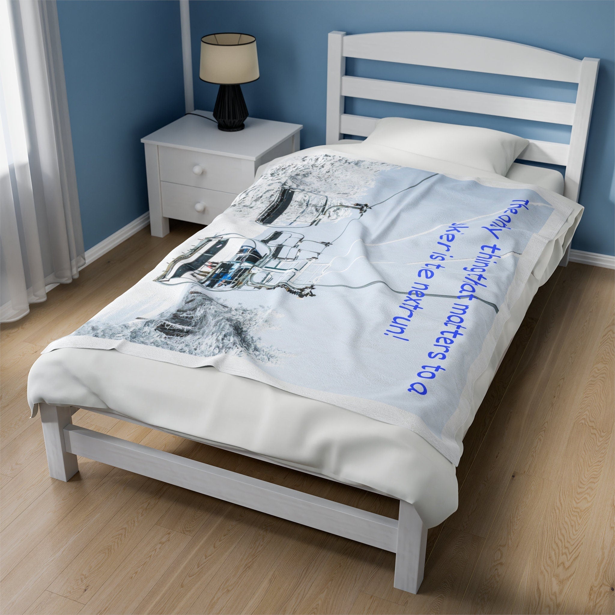 “Next Ski Run” Ski Lover’s Soft Blanket. Skiing. Home Decor. - Best Gifter Ever: Unwrap Your Passion: Ski. Snowboard. Travel. Love. Play. Shop.