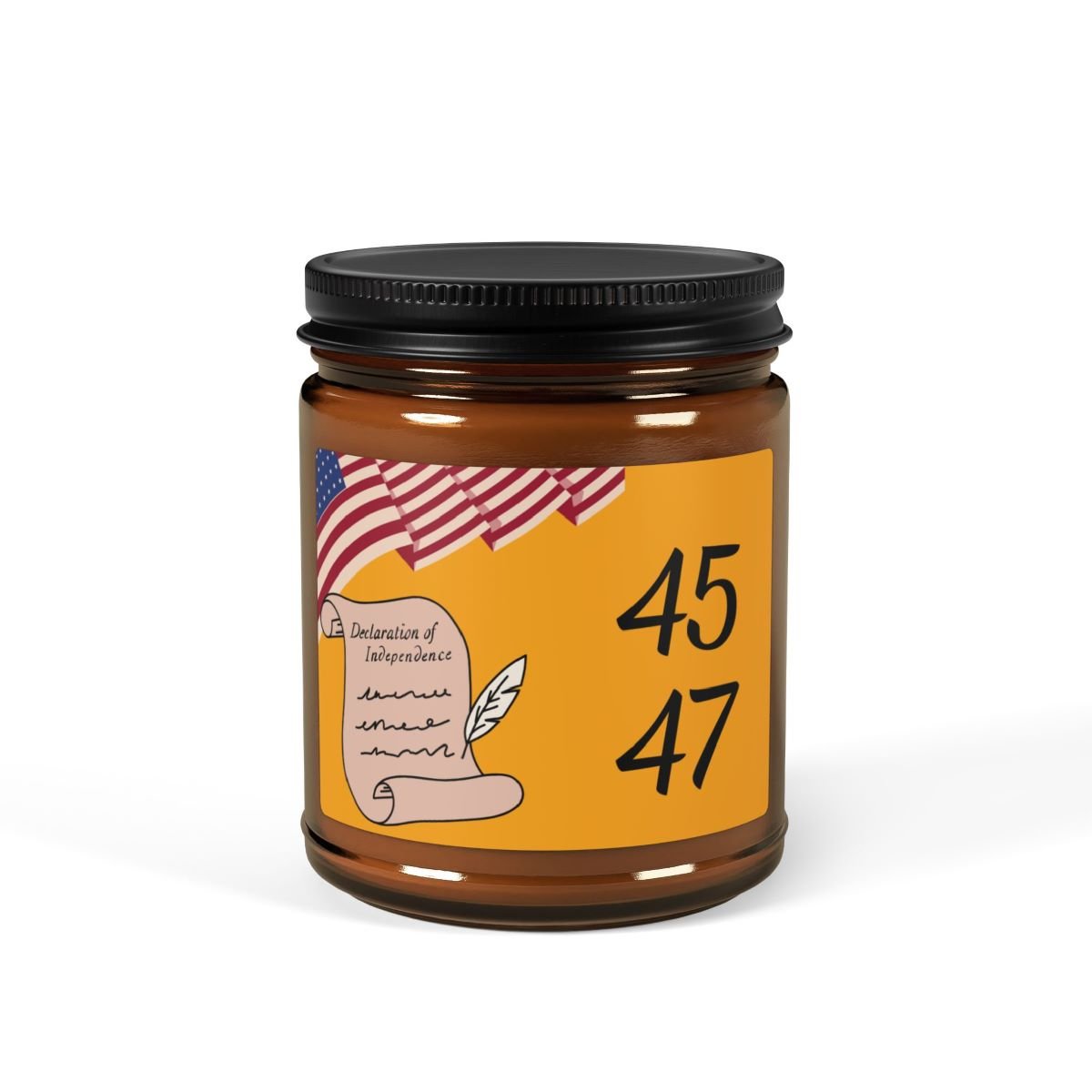 Patriotic Candle Celebrating the 47th President - Christmas Warm Scent or Unscented, Amber Jar - Best Gifter Ever: Everyday Items and Unique Gifts for Ski, Snowboard, Travel, and More