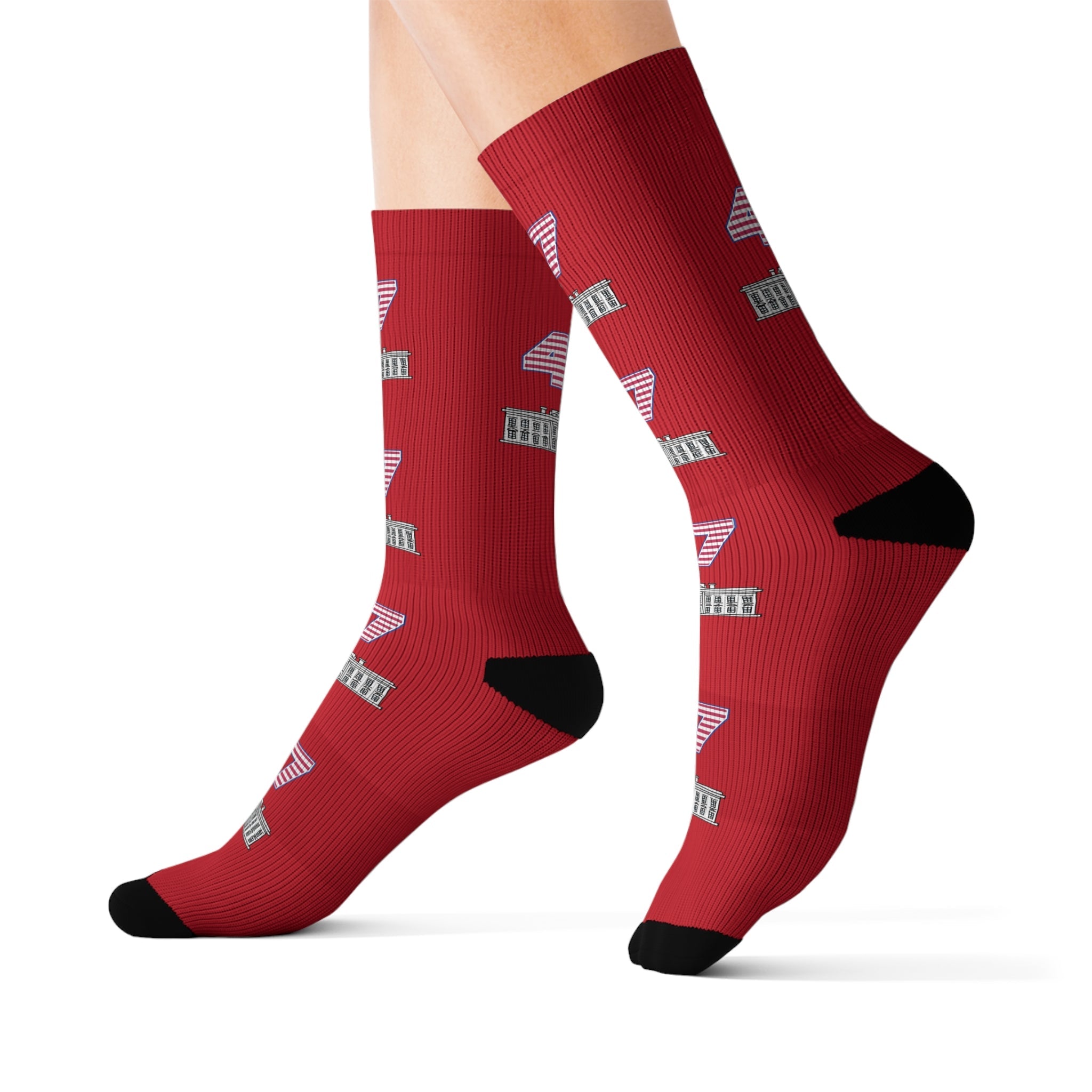 Patriotic Trump Socks: Celebrate the 45th & 47th President with Superb Red & Black Design - Best Gifter Ever: Everyday Items and Unique Gifts for Ski, Snowboard, Travel, and More