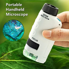 Pocket Microscope For Kids. Kids Microscope With LED Light. STEM Toy For Children. Educational Science Toy.
