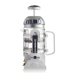 Borosilicate glass French press. Unique coffee gift. Sci-fi coffee press. Star Wars themed brewer. R2-D2 kitchen accessory. French press with plunger.