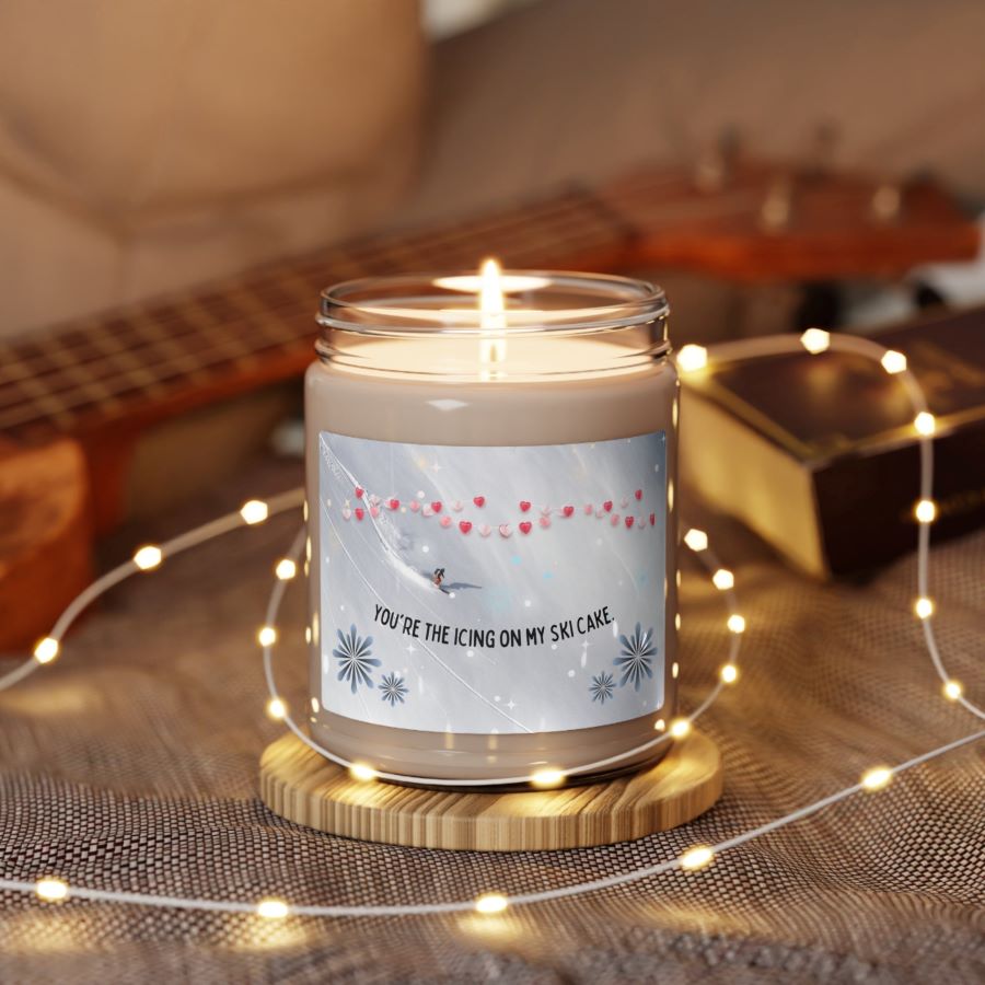 Romantic Candle for Long Burning Love - “You Are the Icing on My Ski Cake” - Perfect Valentine’s Day
