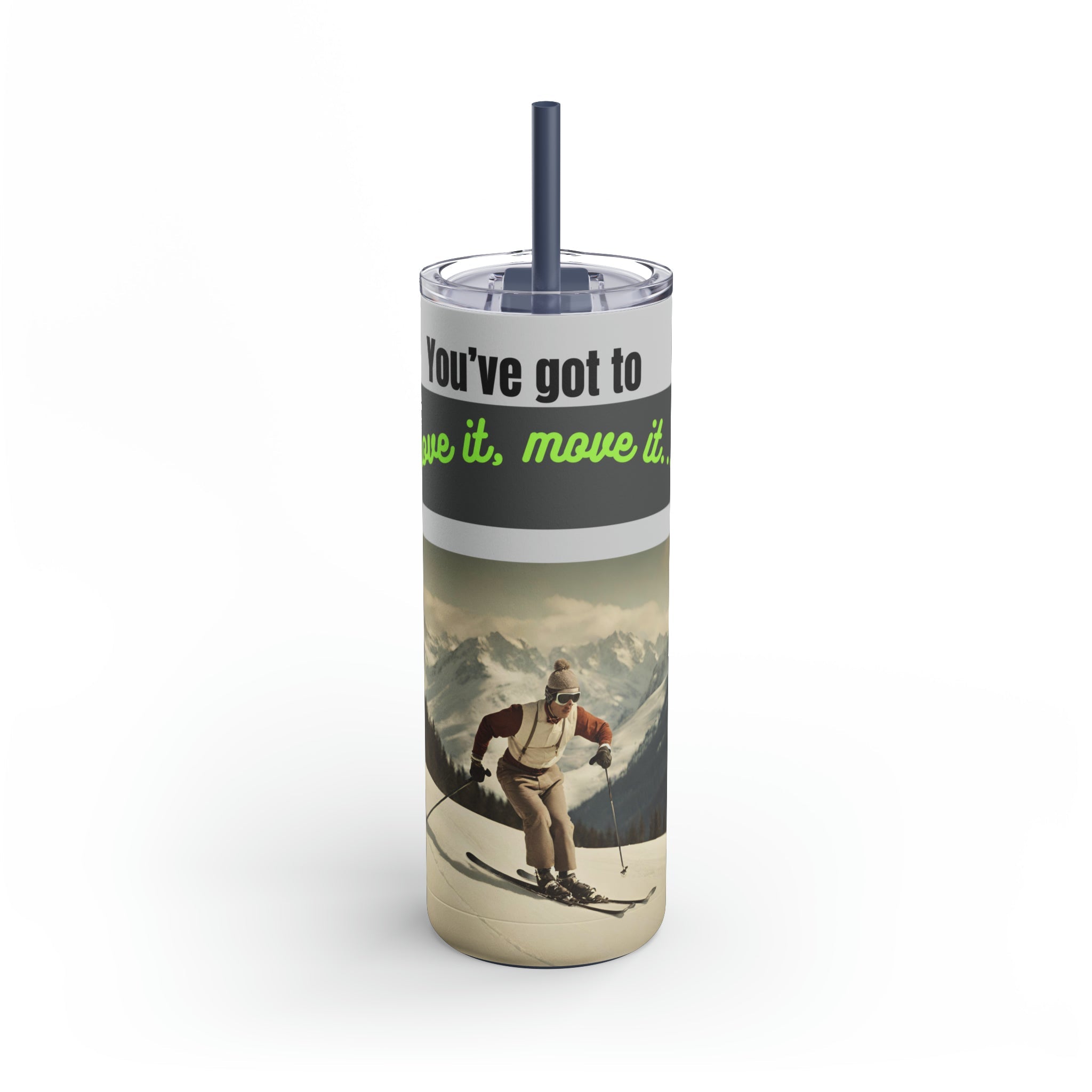 Stay Hydrated on the Slopes: Maars Maker 20oz Tumbler / Retro ski - themed water bottle. Best Gift for sophisticated man.