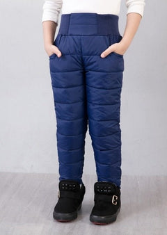 Boys Girls Cold Weather Pants. Down-Filled Pants For Children. Kids Snow Gear Pants. Warm Pants For Active Kids.