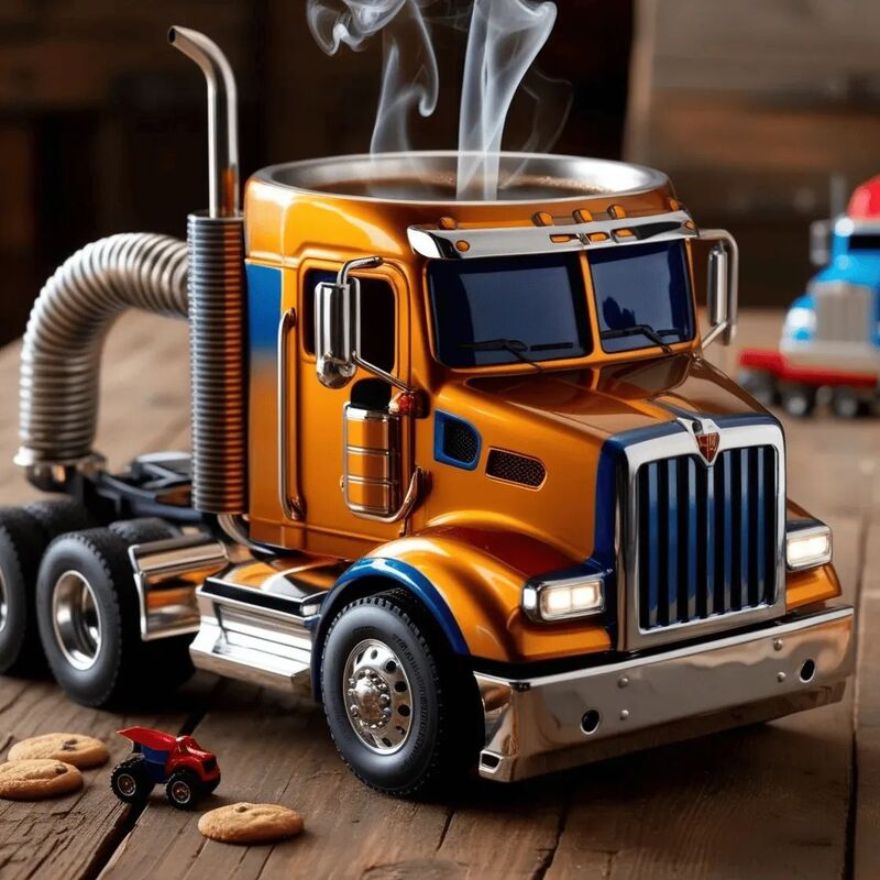 Semi-truck design mug, truck lover's coffee mug, manly truck mug, semi-truck gift mug, truck enthusiast coffee cup. Big rig mug. Novelty mug. Coolest gifts for him from Best Gifter Ever.