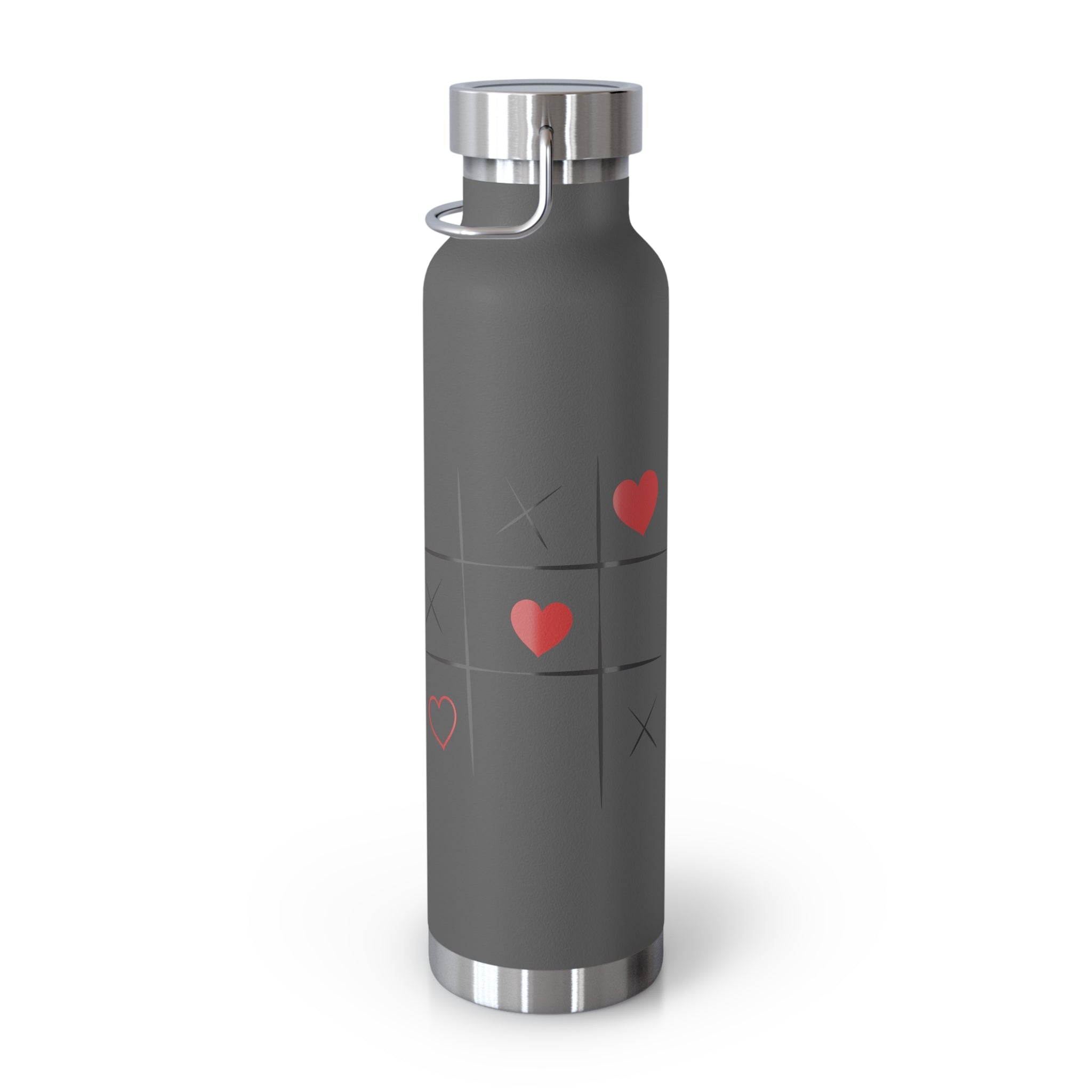Stylish hydration bottle. Double-wall copper bottle. Valentineβs Day water bottle. Hot and cold drink bottle. Durable stainless steel bottle.