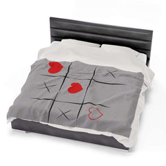 XOXO Game Velveteen Plush Blanket - Add a Touch of Coziness to Your Home. Celebrate Love and Romance. - Best Anniversary gift for her. Unique item. Exclusive item from best Gifter Ever.