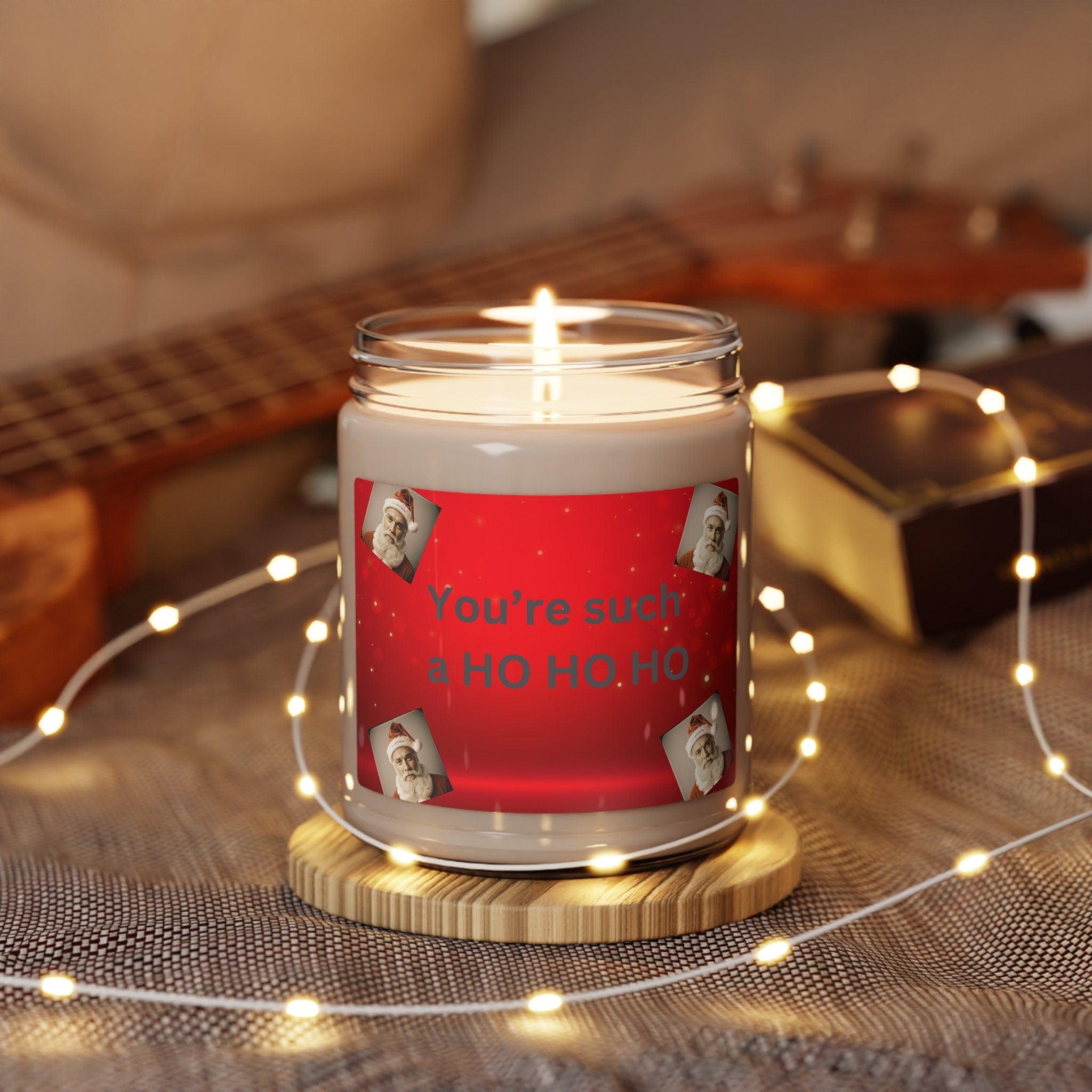Scented funny Christmas candle in a jar.