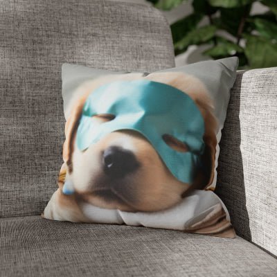 Dog inspired gift design - sleeping puppy on a pillow with matching blanket available at Best Gifter Ever.