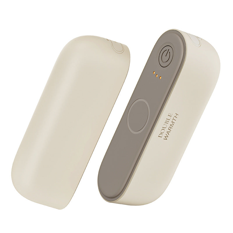 White rechargeable 2-in-1 hand warmer