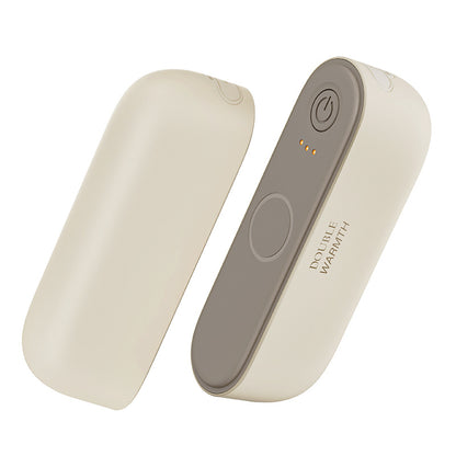 White rechargeable 2-in-1 hand warmer
