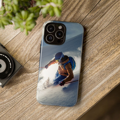 Dual-layer ski phone case, polycarbonate shell with TPU lining