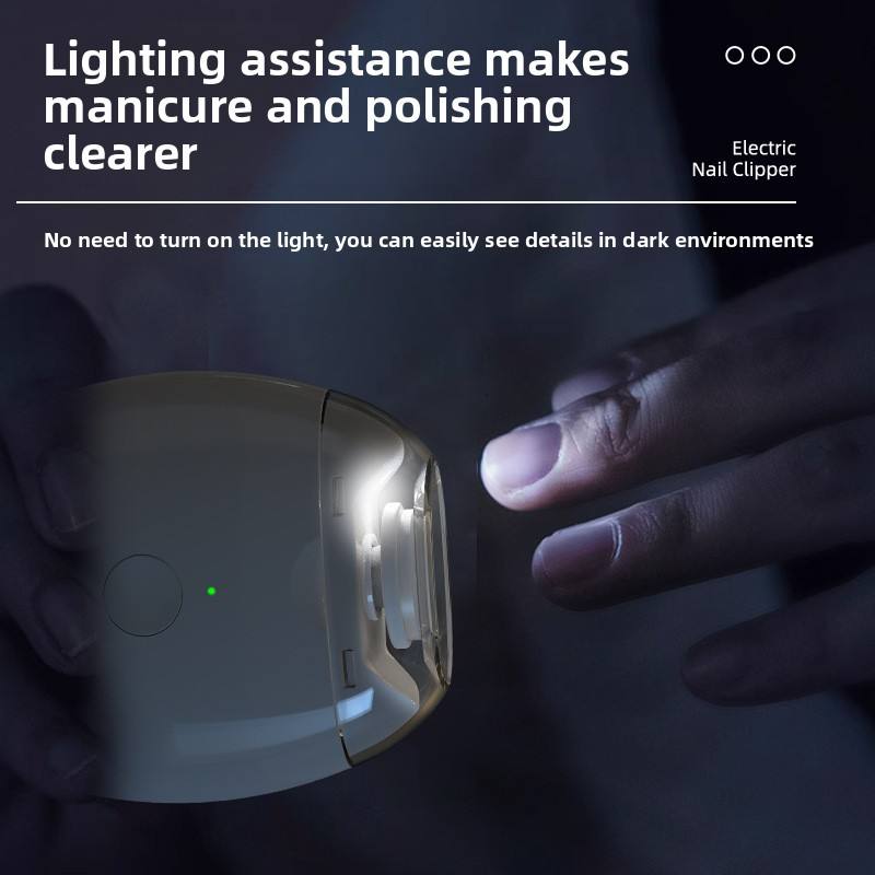 Electric nail trimmer with built-in LED light for trimming in the dark