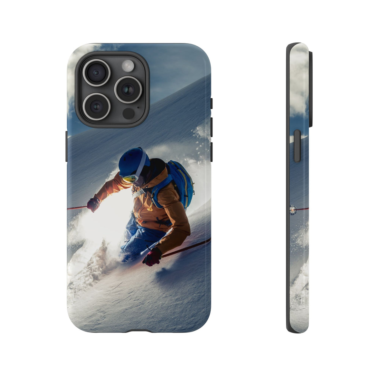 Ski phone case for iPhone 15 Pro Max, gift for skiers