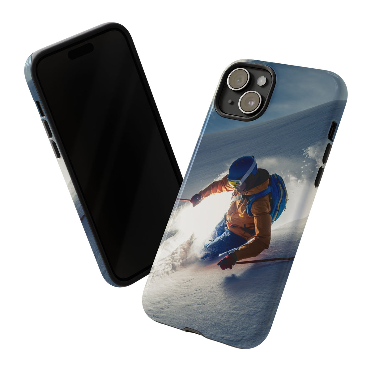 Ski phone case gift for skiers, iPhone 17, 16 and 15 models