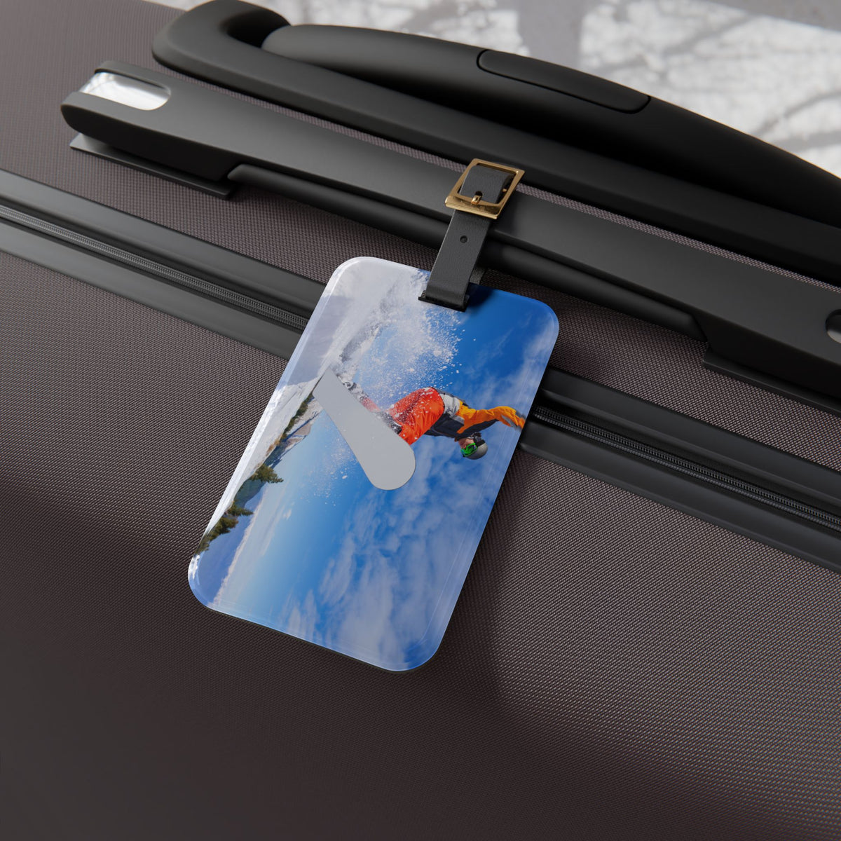 Personalized acrylic snowboarder luggage tag, gift for snowboarders - view 5