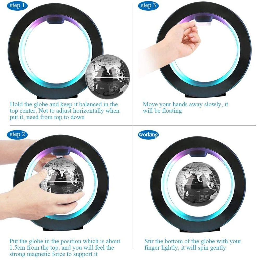 Floating World Globe – Magnetic Levitating Globe with LED Light