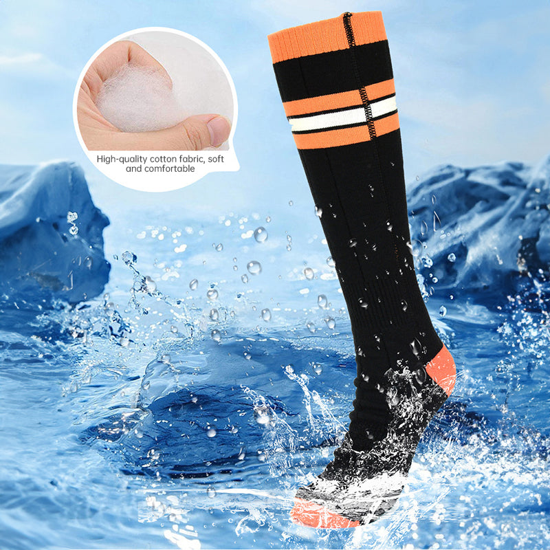 Soft thick cotton heated sock in orange