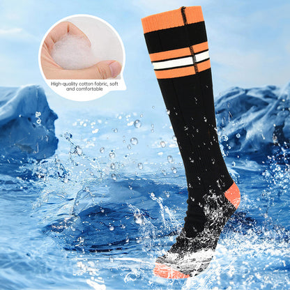 Soft thick cotton heated sock in orange