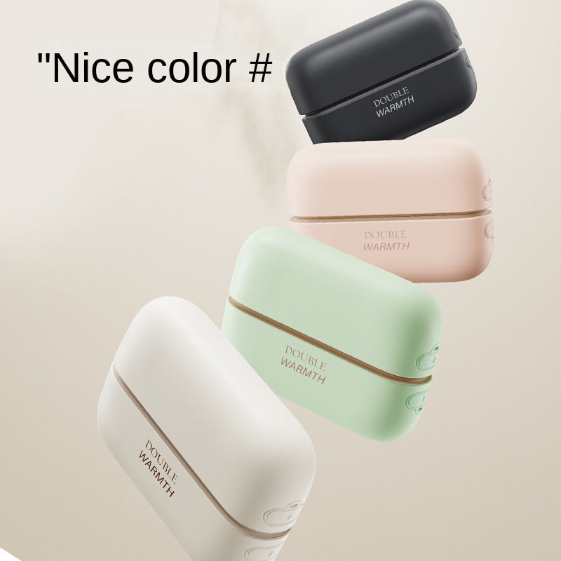 Rechargeable hand warmers in black, white, pink and green