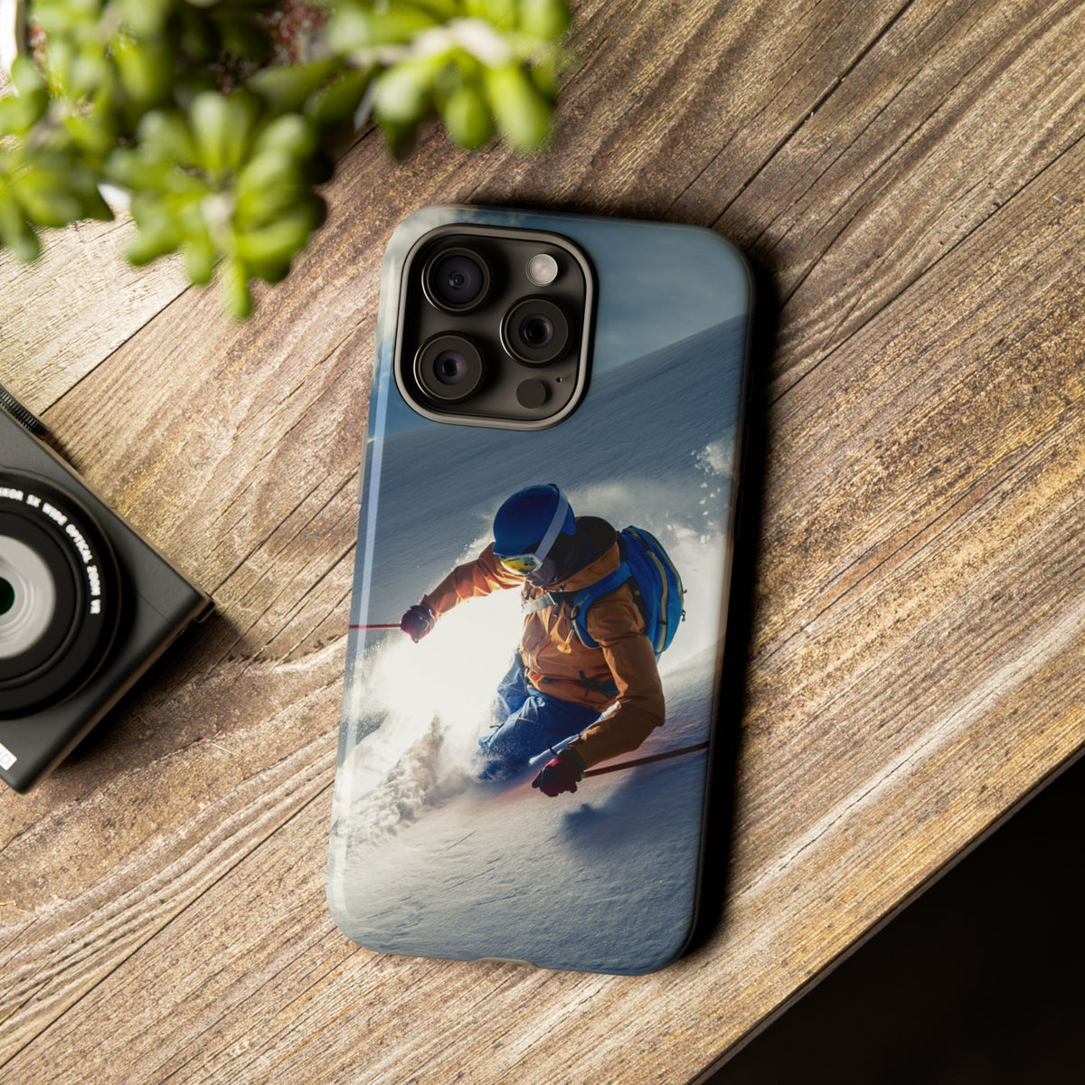 Ski phone case for skiers who keep their phone on the slopes