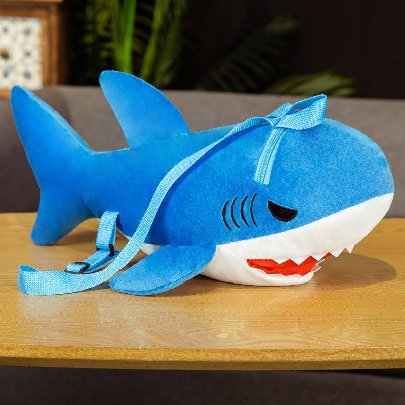 Plush Shark Backpack for Kids – Soft Travel Carry-On Bag