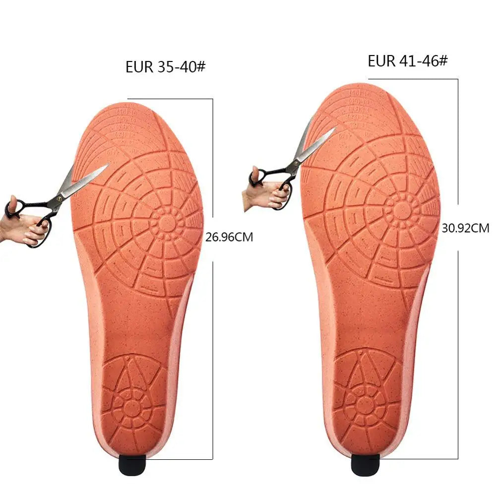 Cut-to-fit heated shoe insoles for men and women