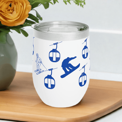 Gondolas Design Wine Tumbler. Perfect for Winter Sports. Keeps Wine Chilled Tumbler. Keeps Wine Warm Tumbler. 