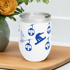 Gondolas Design Wine Tumbler. Perfect for Winter Sports. Keeps Wine Chilled Tumbler. Keeps Wine Warm Tumbler. 