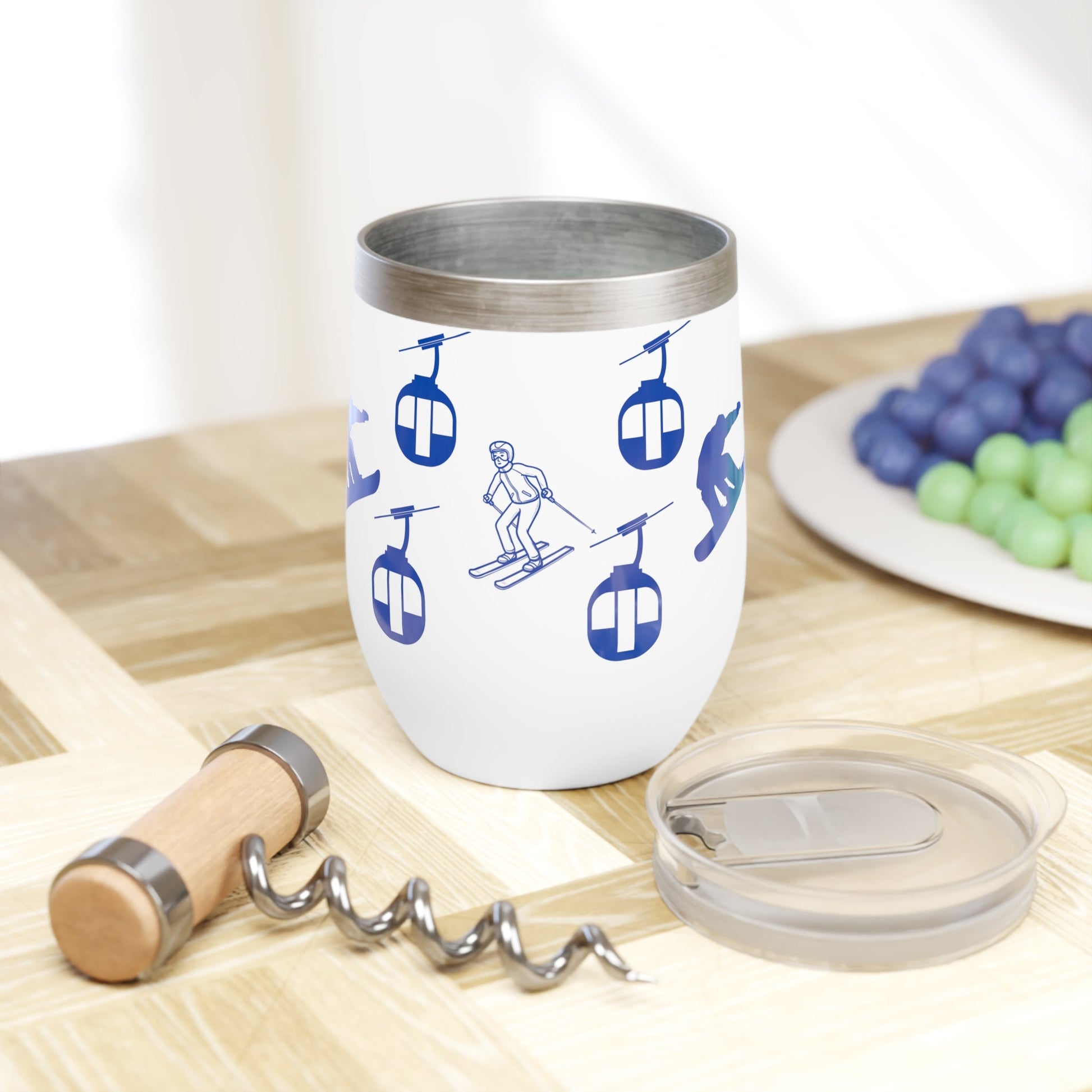 Alpine Adventure Insulated Wine Tumbler. Skier and Snowboarder Edition Tumbler. Winter Sport Enthusiast Tumbler
