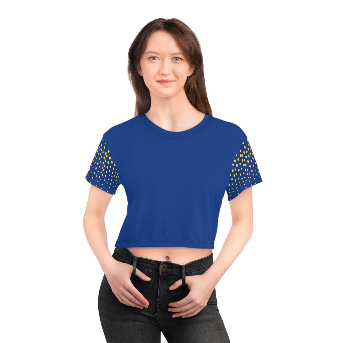 Azure Charm Polka Dot Crop Blouse – Your Iconic Streetwear Essential for Every Adventure and Celebration