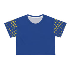 Trendy crop top for her. Best blue top. Awesome geometrical crop top for summer. Spring crop top for festivals.