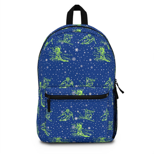 School Essentials: Kids’ Royal Blue Ski-Inspired Backpack - Perfect for Young Ski Enthusiasts!